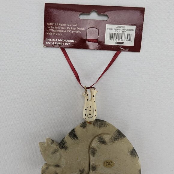 Cat & Chicken Buddy System Christmas Ornament Double Sided 2005 Fiddlestix New - Picture 6 of 9